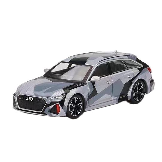 1/64 Audi RS6 Avant Silver Digital Camouflage Car Model Toy Vehicles High Simulation Car Model Collection Boys Gift alx