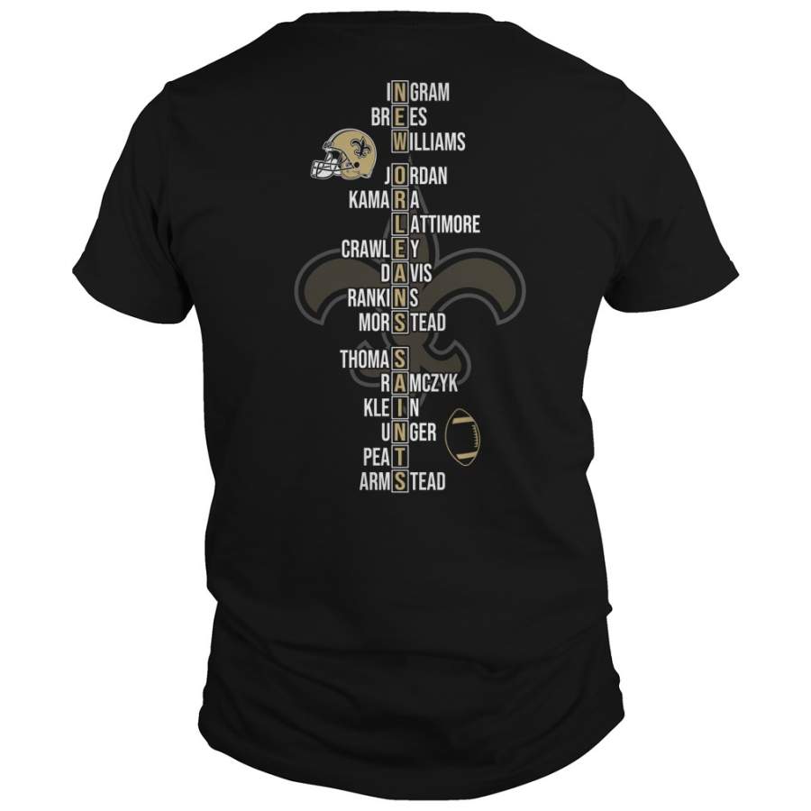 New Orleans Saints players name Ingram Brees William Jordan Kamara Davis T-Shirt