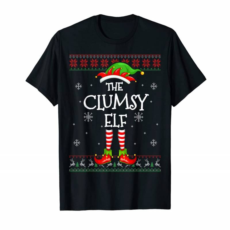 The Clumsy Elf Family Funny Ugly Christmas Sweater T-shirt