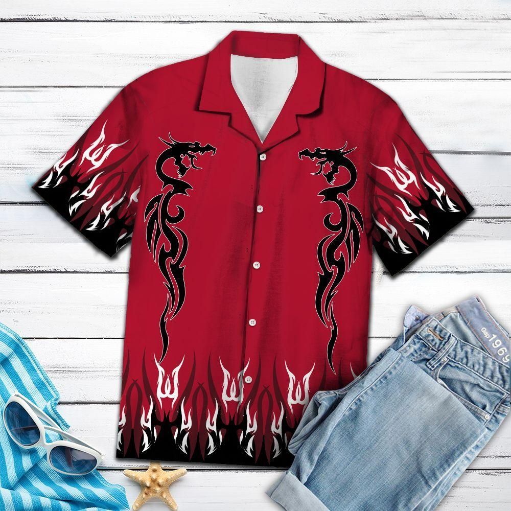 Dragon Fire Aloha Hawaii Shirt Colorful Short Sleeve Summer Beach Casual For Men And Women Ha77041