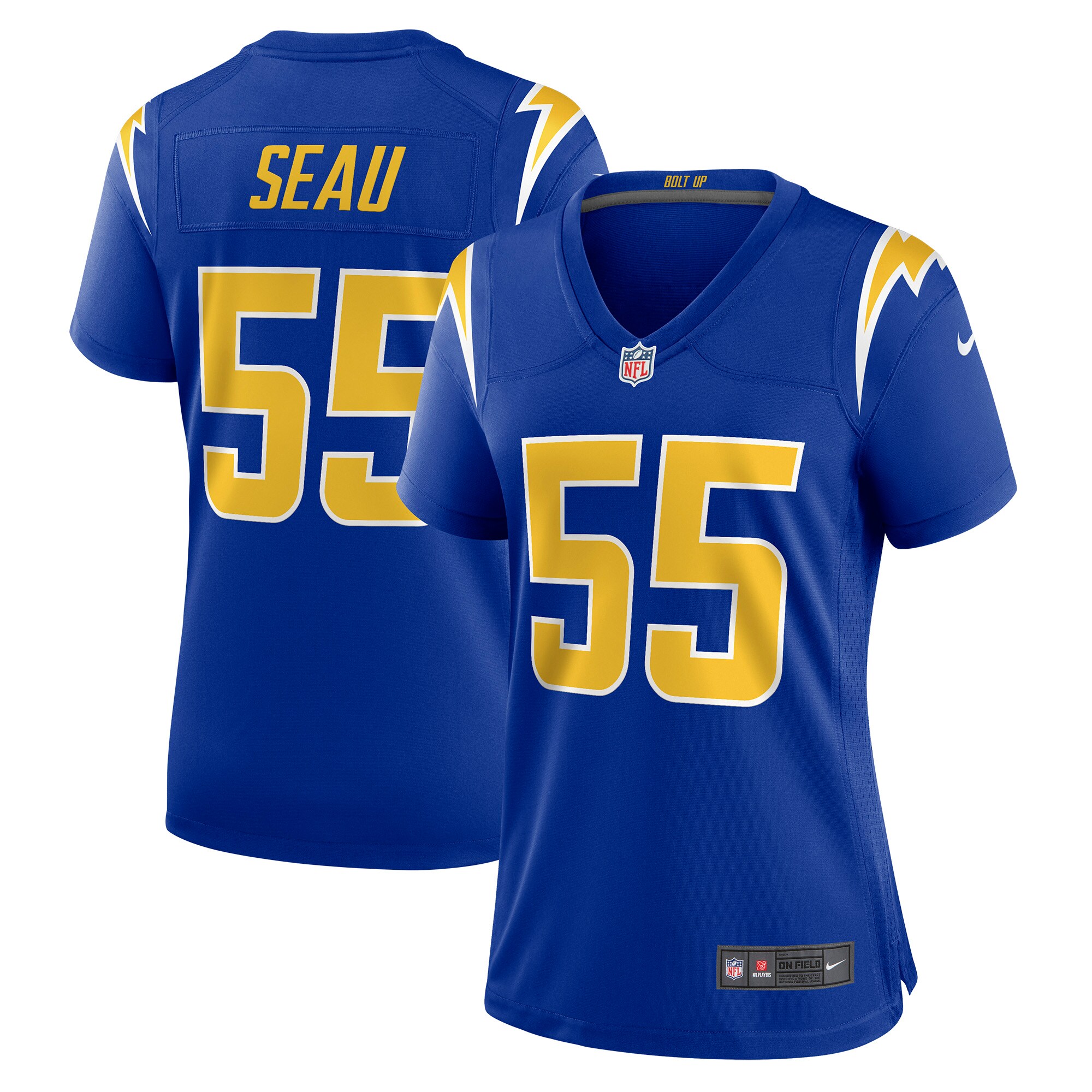 Women’s Los Angeles Chargers Junior Seau Royal Retired Game Jersey