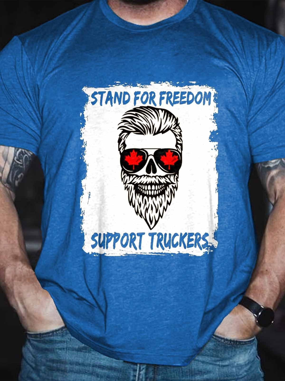 Men’S Funny Stand For Freedom Support Truckers T-Shirt