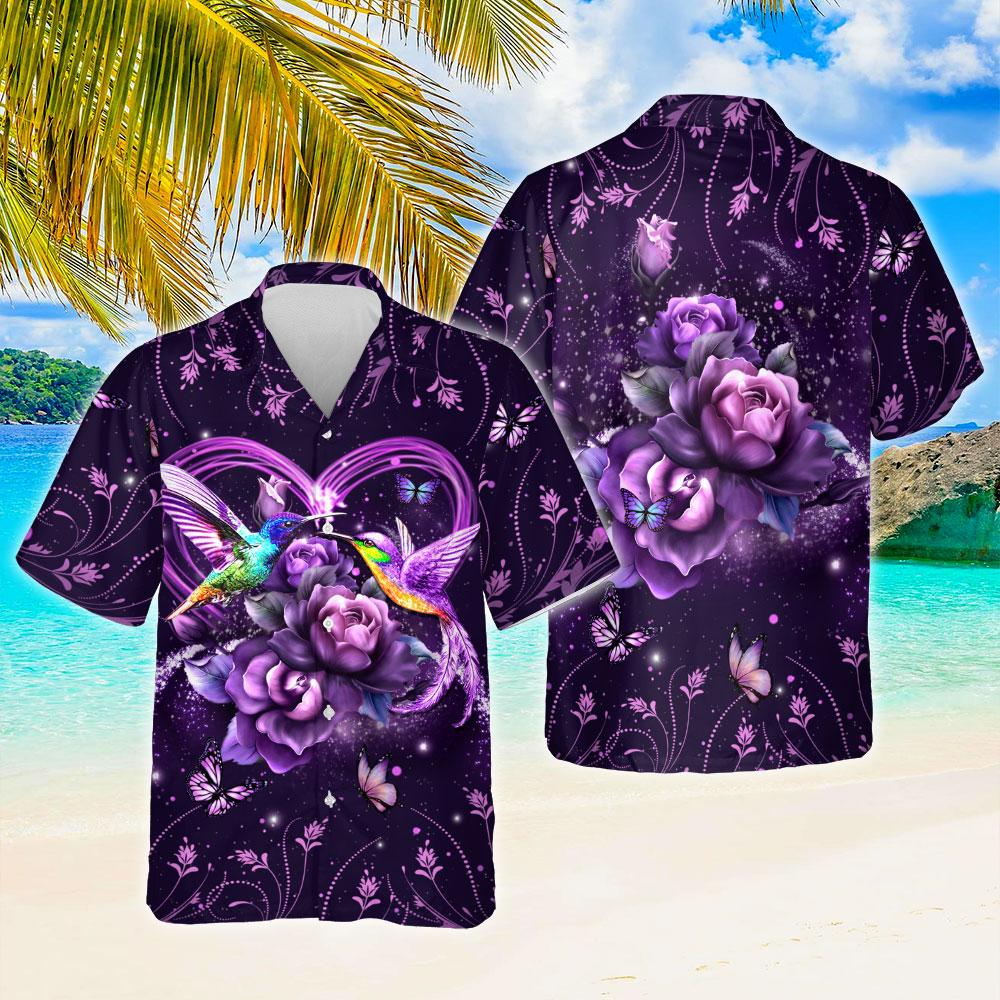 Hummingbird Roses Hawaii Shirt Ha79251