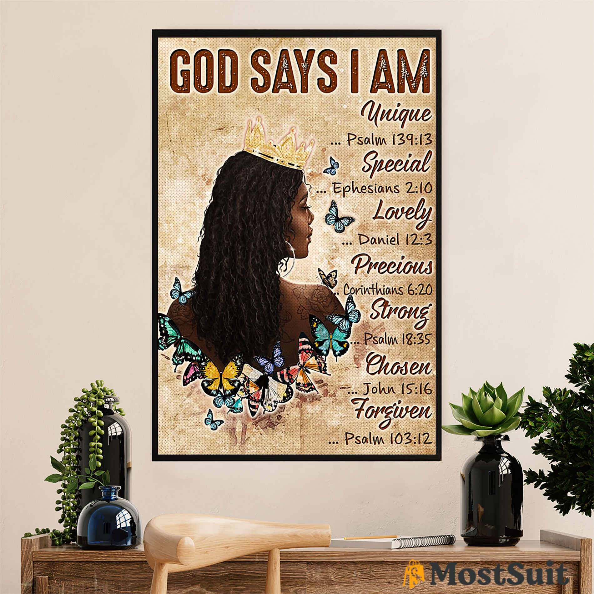 African American Afro Poster | Gift For Black Girl | Juneteenth Day Room Wall Art – God Says I Am Special