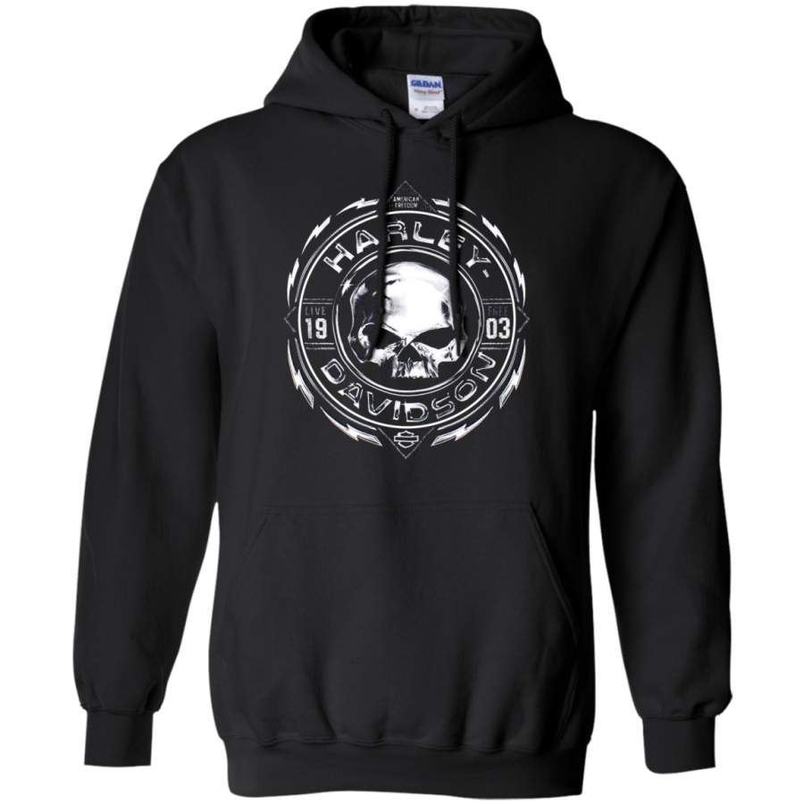 AGR Harley-davidson Mens Chrome G Willie G Skull Pullover Hoodie