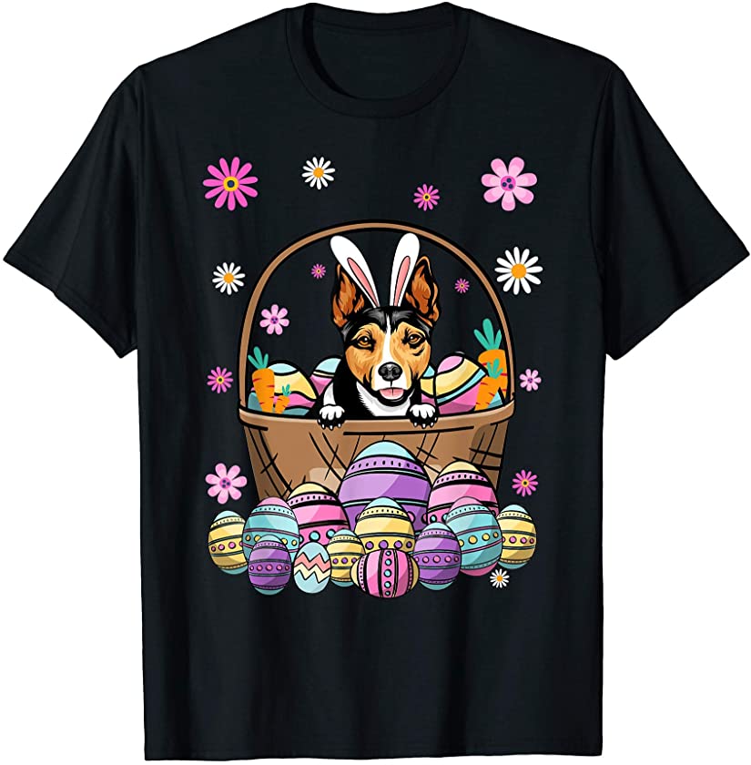 Bunny Rat Terrier Dog Happy Easter Day Lover Egg Hunt T-Shirt