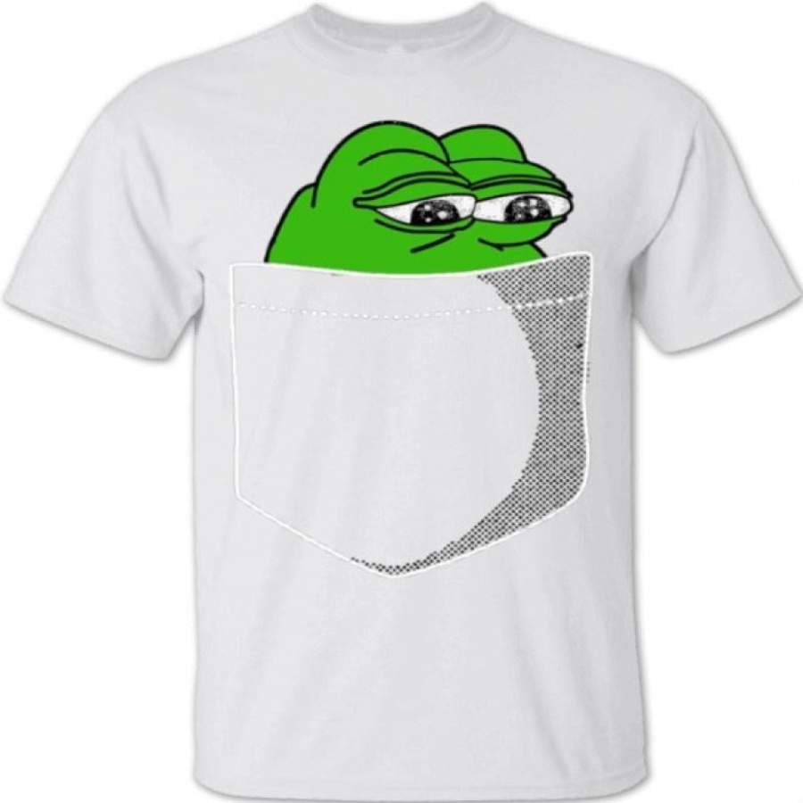 Fashion Mens Pocket Pepe The Frog T Shirt