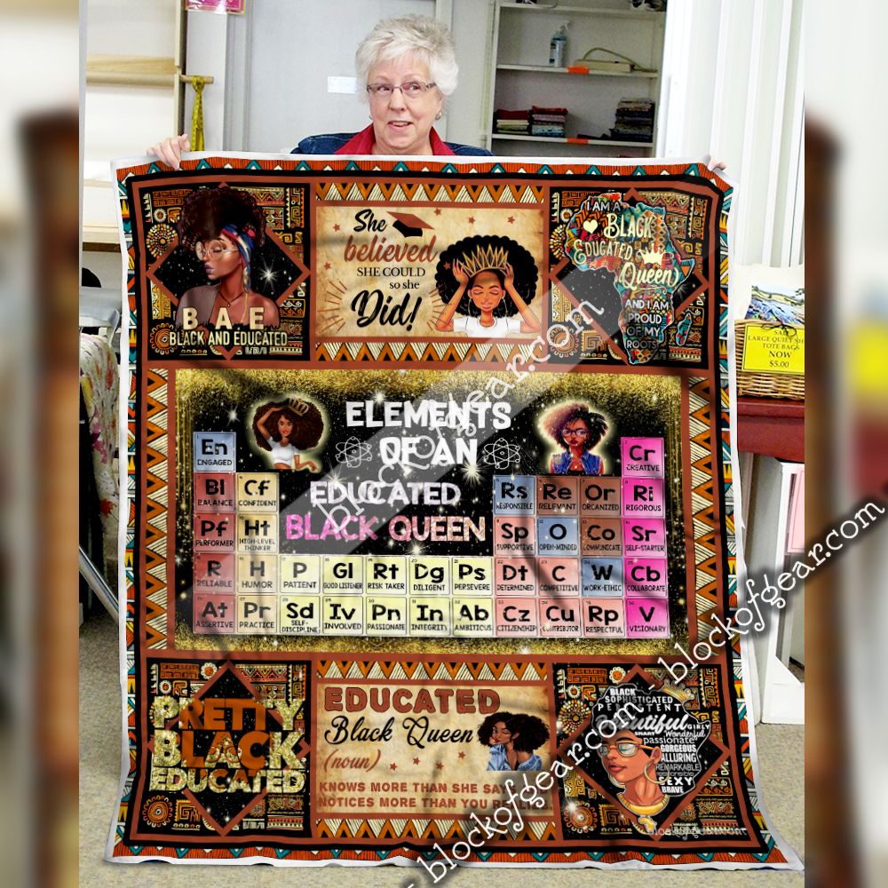 Elements Of An Educated Black Queen Sofa Throw Blanket