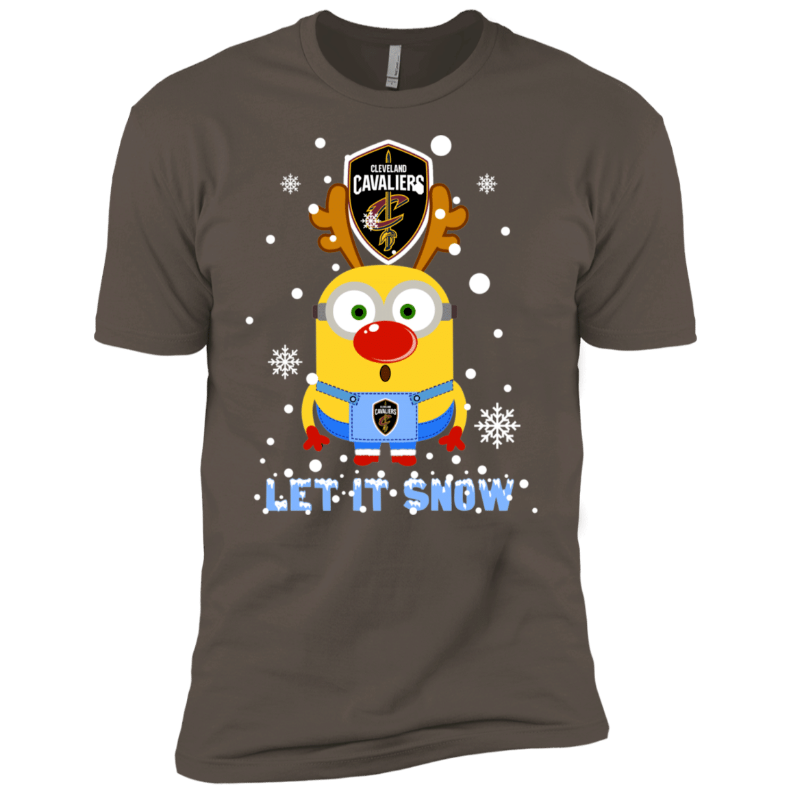 Check out this awesome Minion Cleveland Cavaliers Primary Ugly Christmas Sweaters Let It Snow Men’s T-Shirt