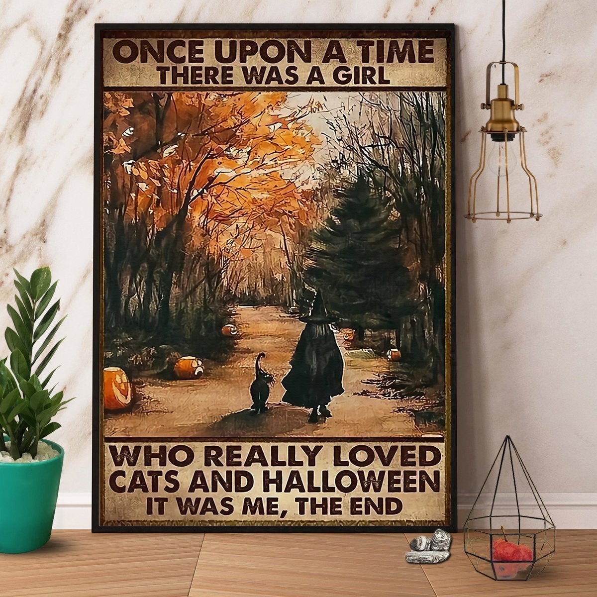 There Was A Girl Loved Cats And Halloween Poster No Frame Matte Canvas, Wall Decor Visual Art