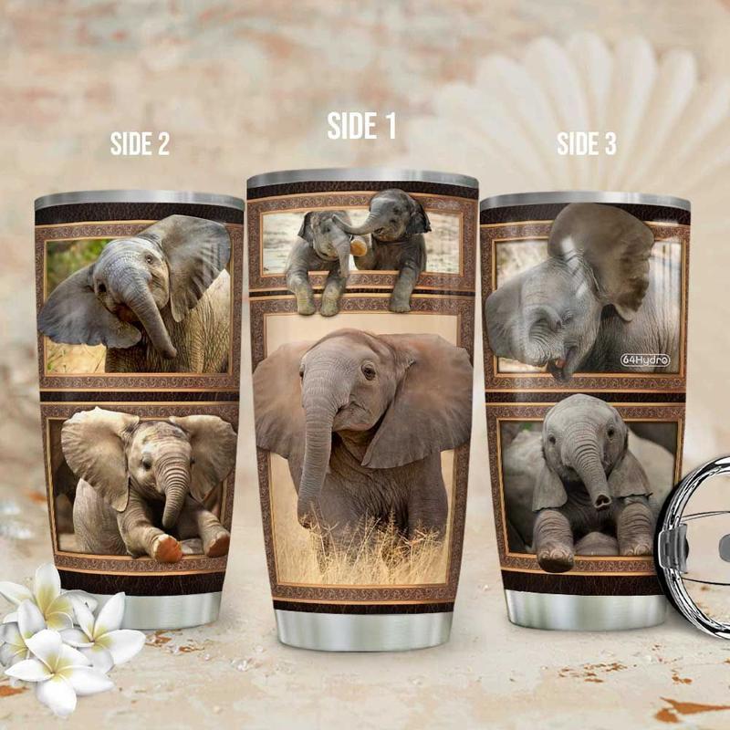 Picture Elephant Stainless Steel Tumbler Cup | Travel Mug | Tc5747