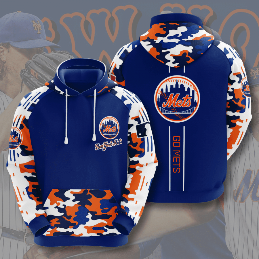 New York Mets Men and Women 3D Hoodie