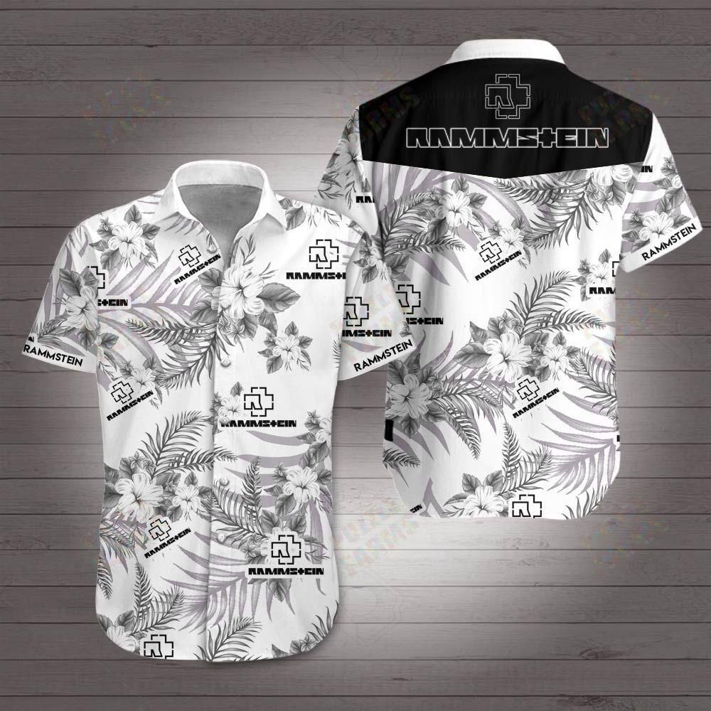 Rammstein Logo Hawaiian Shirt Summer Button Up For Men Beach Wear Short Sleeve Hawaiian Ha55831