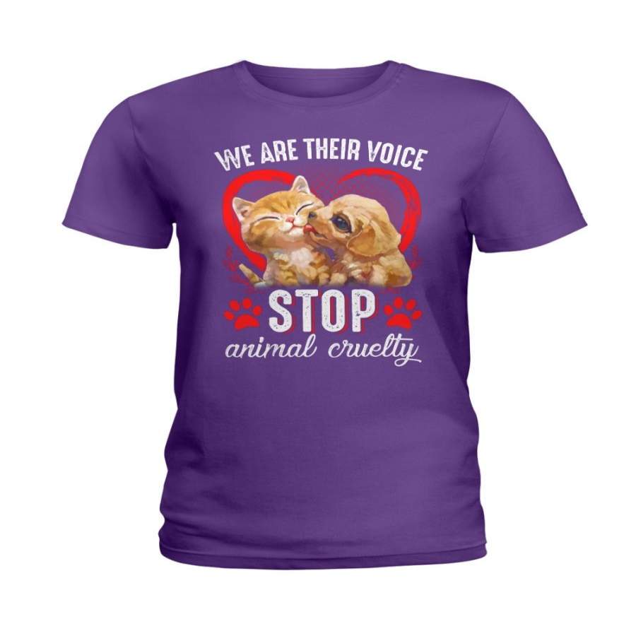 Stop Animal Cruelty T-Shirt Ladies Tee