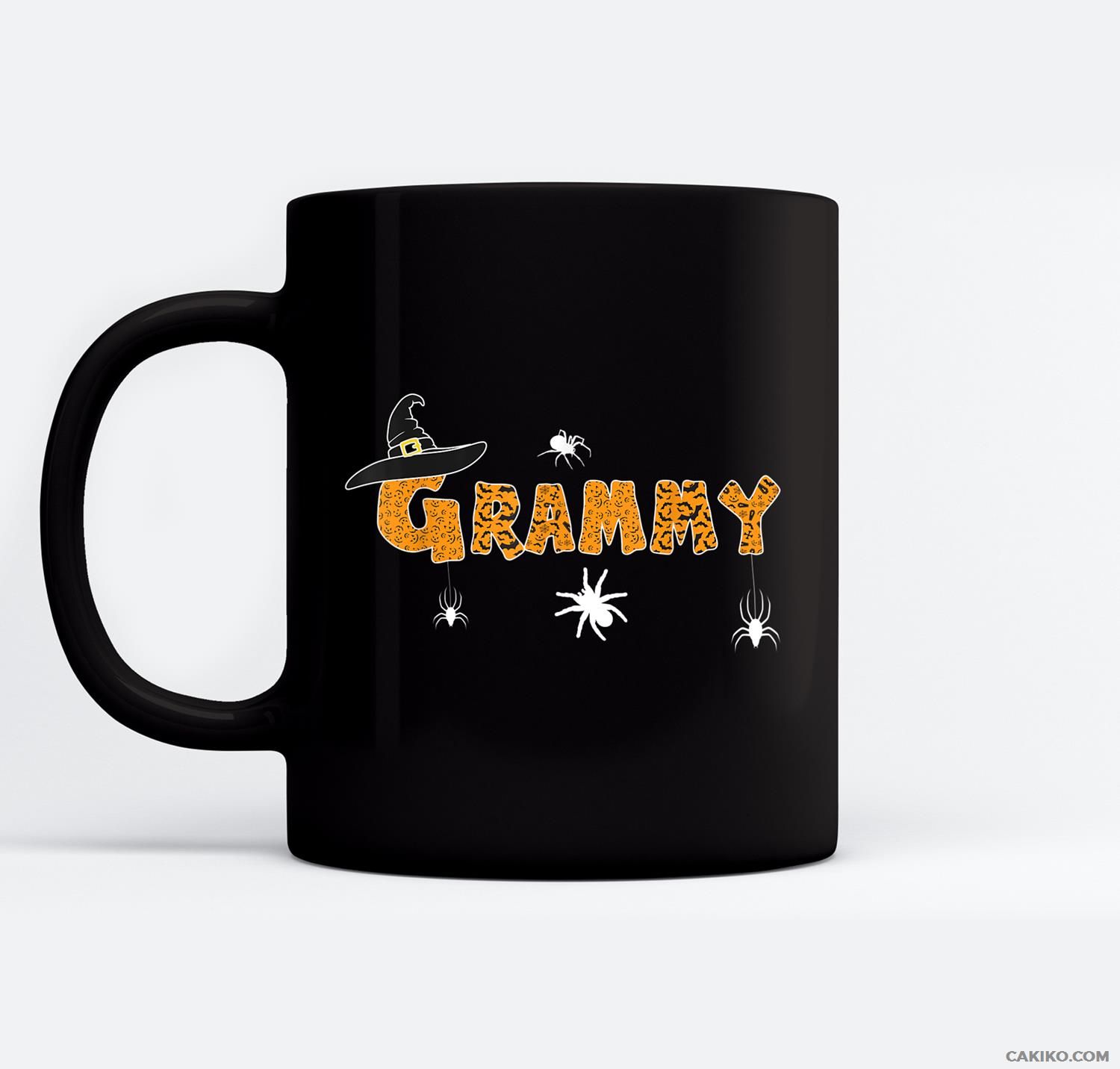 Funny Halloween Witches Hat Boo Scary Grammy Grandma Ceramic Coffee Black Mugs