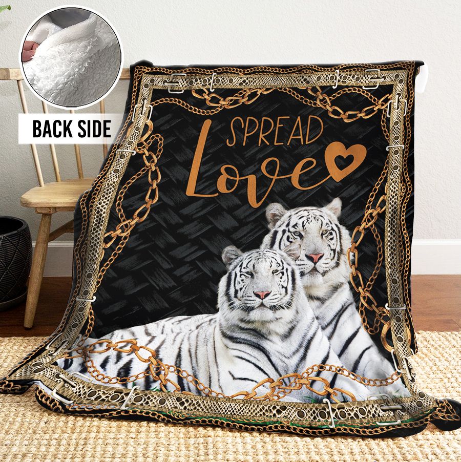 White Tiger DTH241101HD Sherpa Fleece Blanket