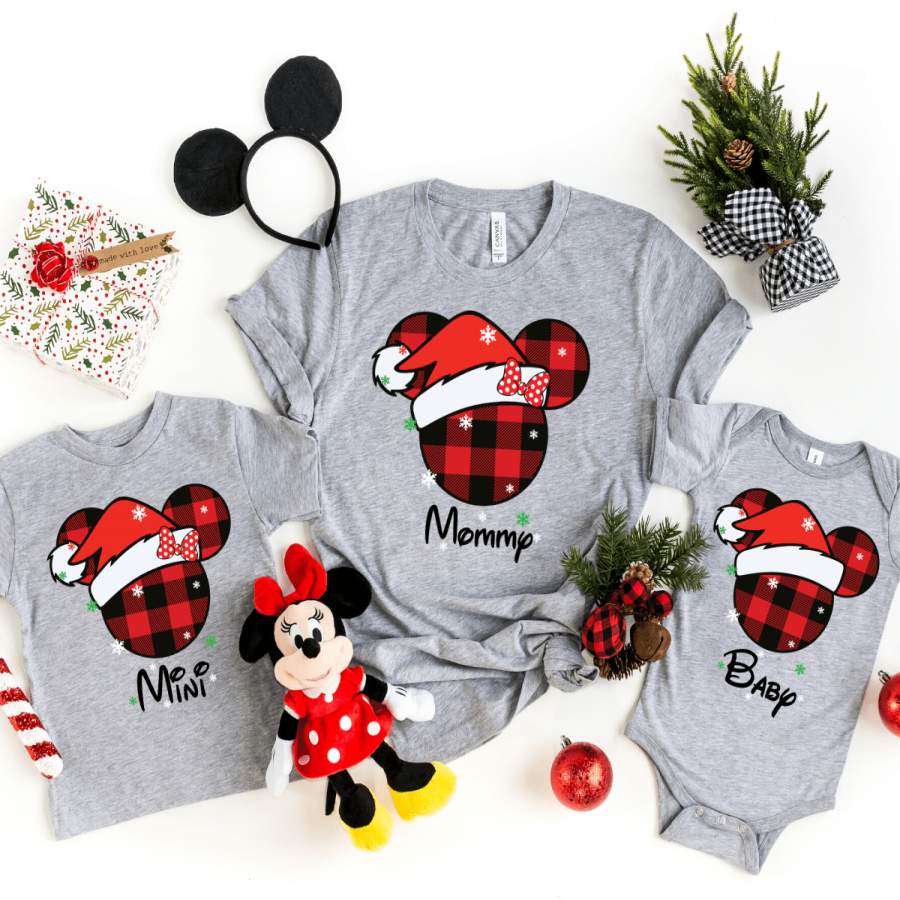 Matching Disney Pajamas, Disney Christmas Shirts for Family, Christmas Outfits for Disney, Mickey Santa Clause, Buffalo Plaid Mickey Shirts Disney x Stylishphere