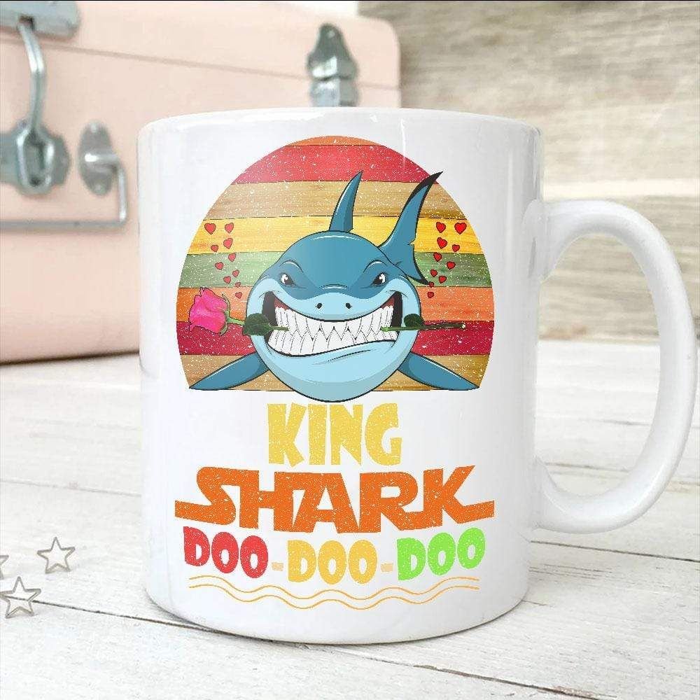 Vintage King Shark Doo Doo Doo Coffee Mug Retro Shark And Rose, The Suicide Squad 2021 Mug