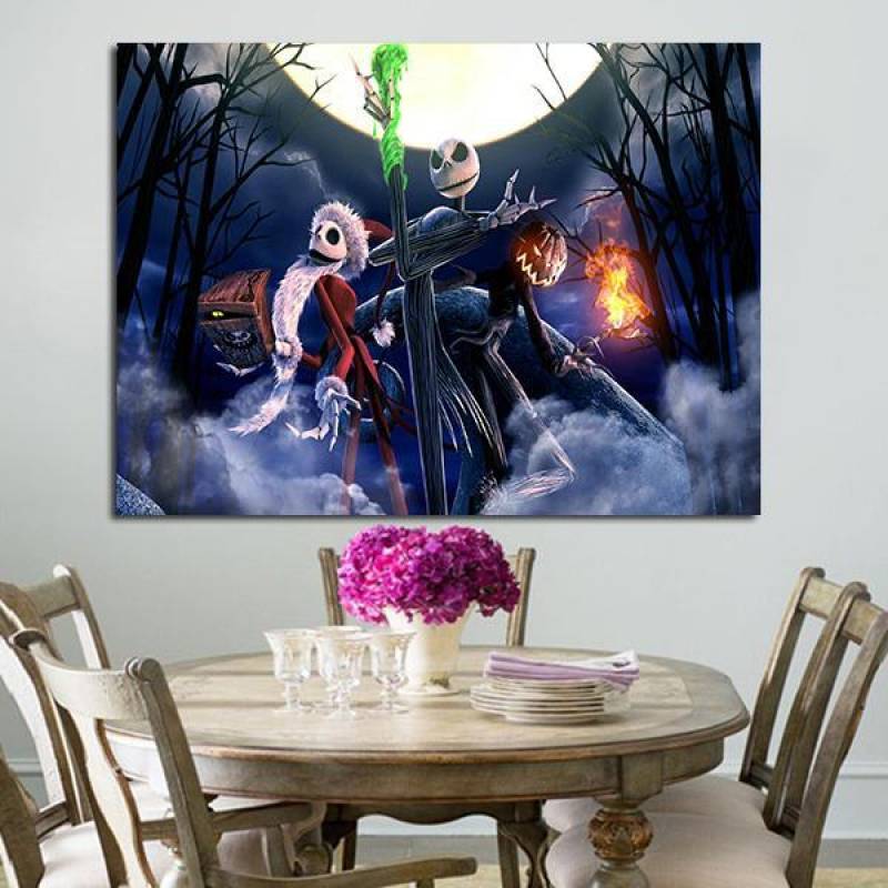 1 Panel The Nightmare Before Christmas Jack Skellington Wall Art Canvas