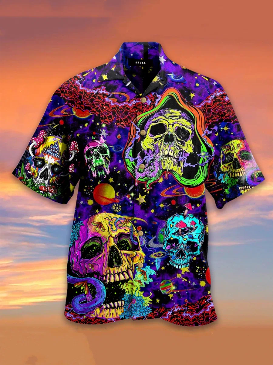 Vintage Skull Life Hawaiian Shirt Pre12037