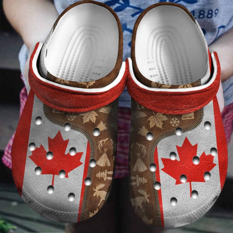 Canada Flag And Symbols Zipper For Men And Women Gift For Fan Classic Water Rubber clog Shoes Comfy Footwear