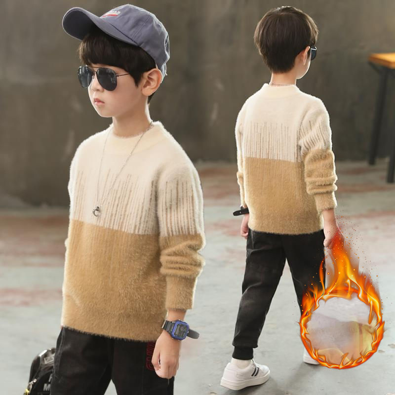 Boys Sweater Kids Outwear Tops Jackets 2022 Luxury Fleece Thicken Warm Winter Autumn Costume Teenage Children Clothing alx