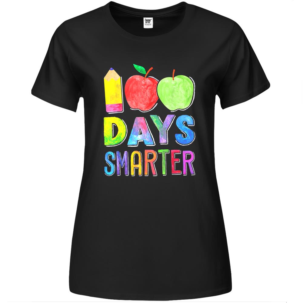 100 Days Smarter 100Th Day Of School Shirt Women Teacher Premium Womens T Shirts