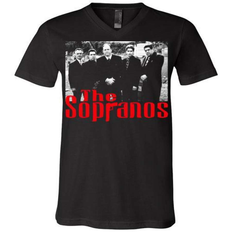 The Sopranos,Tony Soprano,James Gandolfini,Mobster,Italian Mafia,Gangster TV Series, v3, Canvas Unisex V-Neck T-Shirt