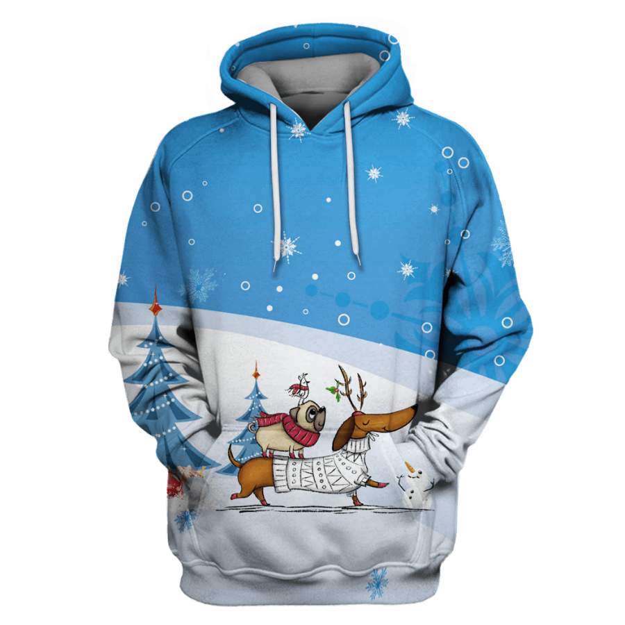 Gearhuman 3d Christmas animal Tshirt – Zip Hoodies Apparel