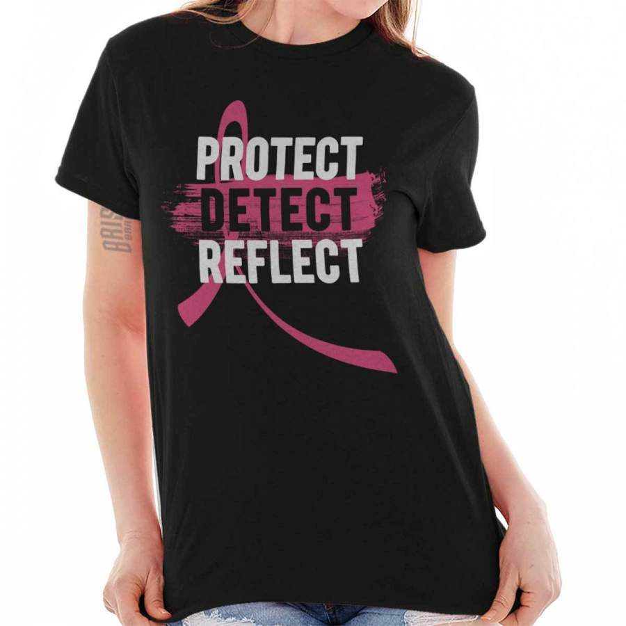 Breast Cancer Awareness Protect Detect T-Shirt Tee