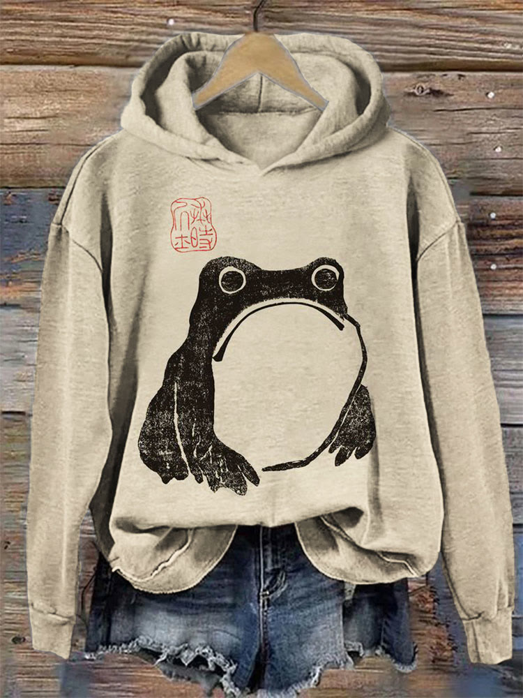 Frog Ancient Japanese Art Print Hoodie