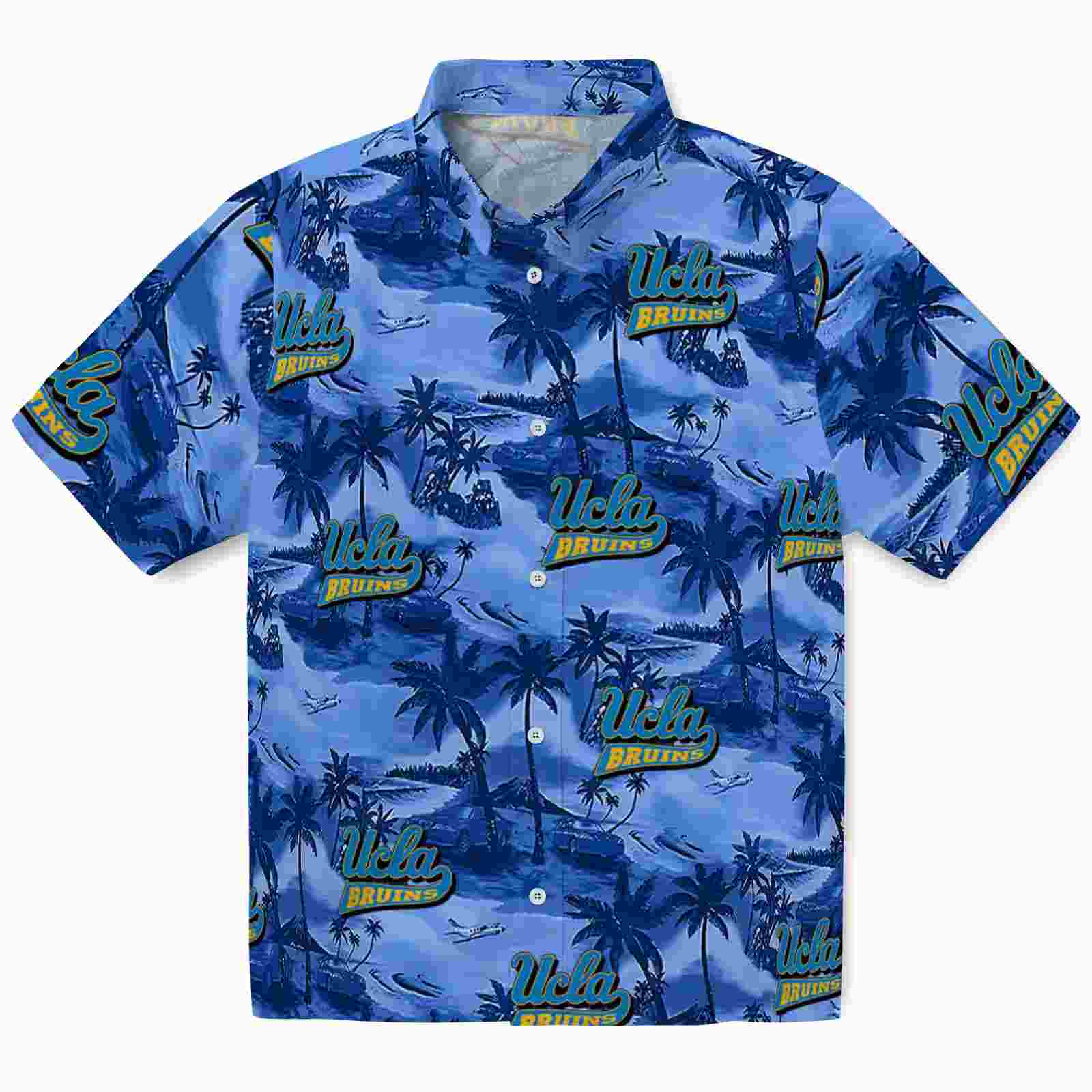 Ucla Bruins Coastal Palms Blue Hawaiian Shirt