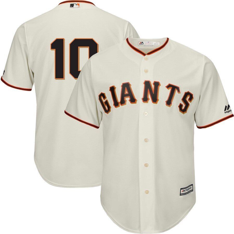 Evan Longoria San Francisco Giants Majestic Official Team Cool Base Player Jersey Cream 2019