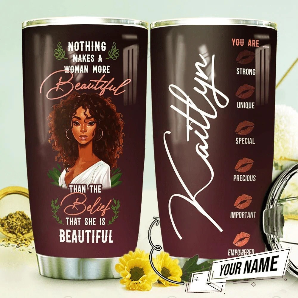 Black Women More Beautiful Personalized 3D Tumbler