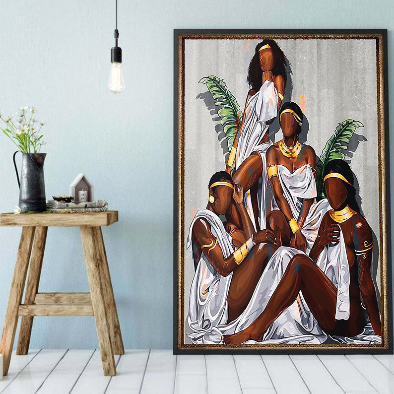 Black African Custom Canvas Amazing Black History Month Poster Art Print Black Girl Afro Man Elegant Wall Decor At Home