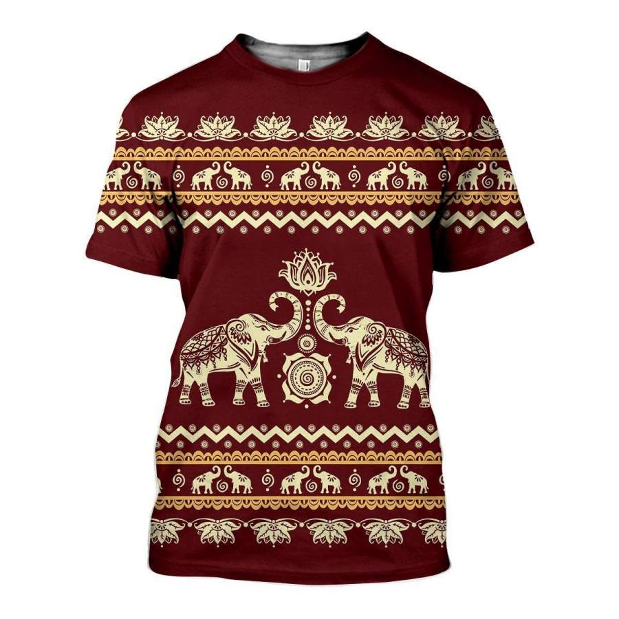 Mandala Elephant Shirts And Shorts 3D Print For Men For Girls