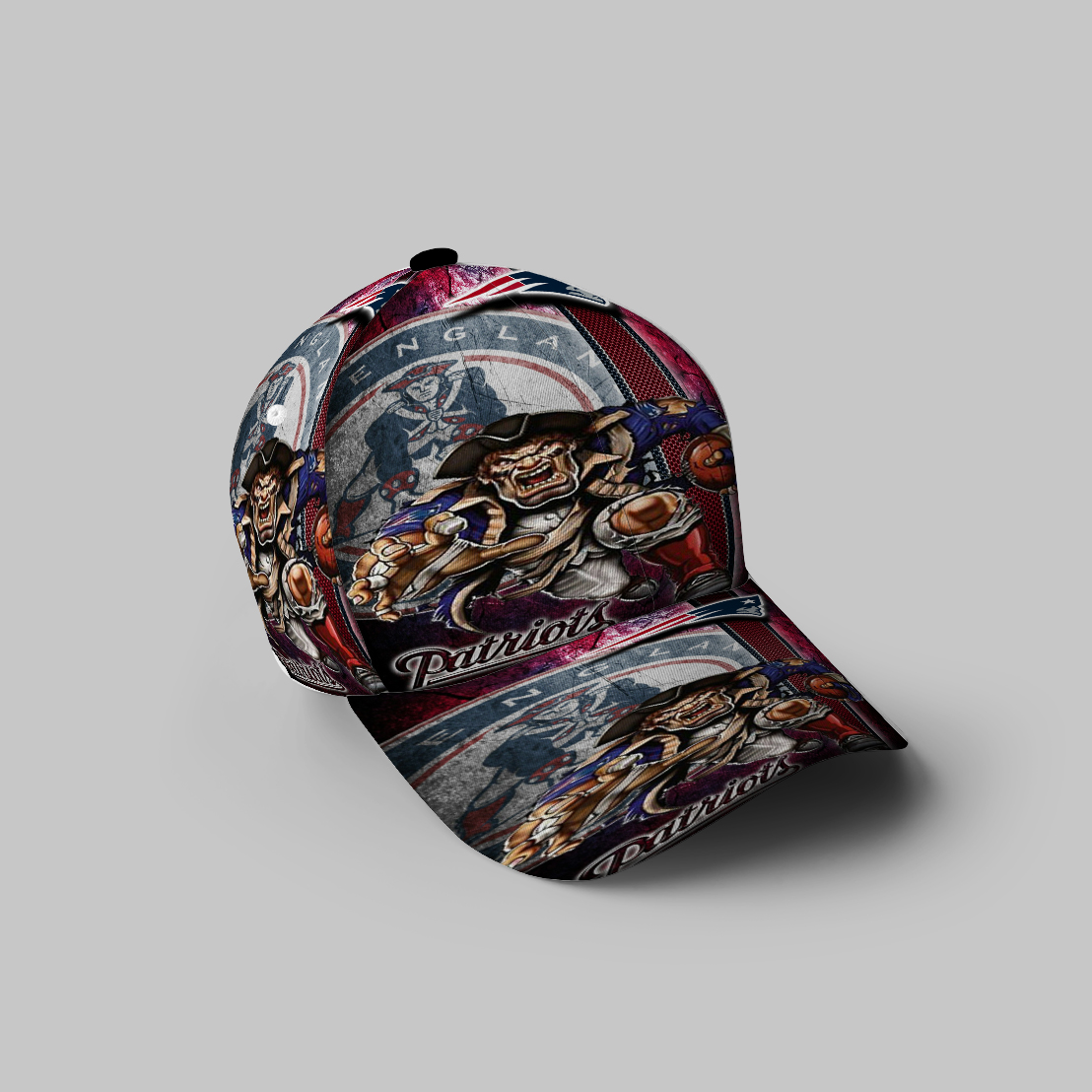 New England Patriots Mascot Runing 3D Printing Baseball Cap Classic Hat