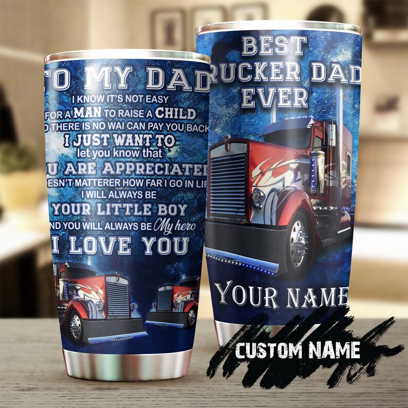 Tractor To My Dad My Hero From Son Personalized Tumbler-Birthday Gift Christmas Gift Father’S Day Gift For Tractor Dad Driver From Son