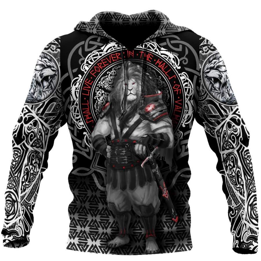 The Lion Warrior Tattoo 3D All Over Print Hoodie