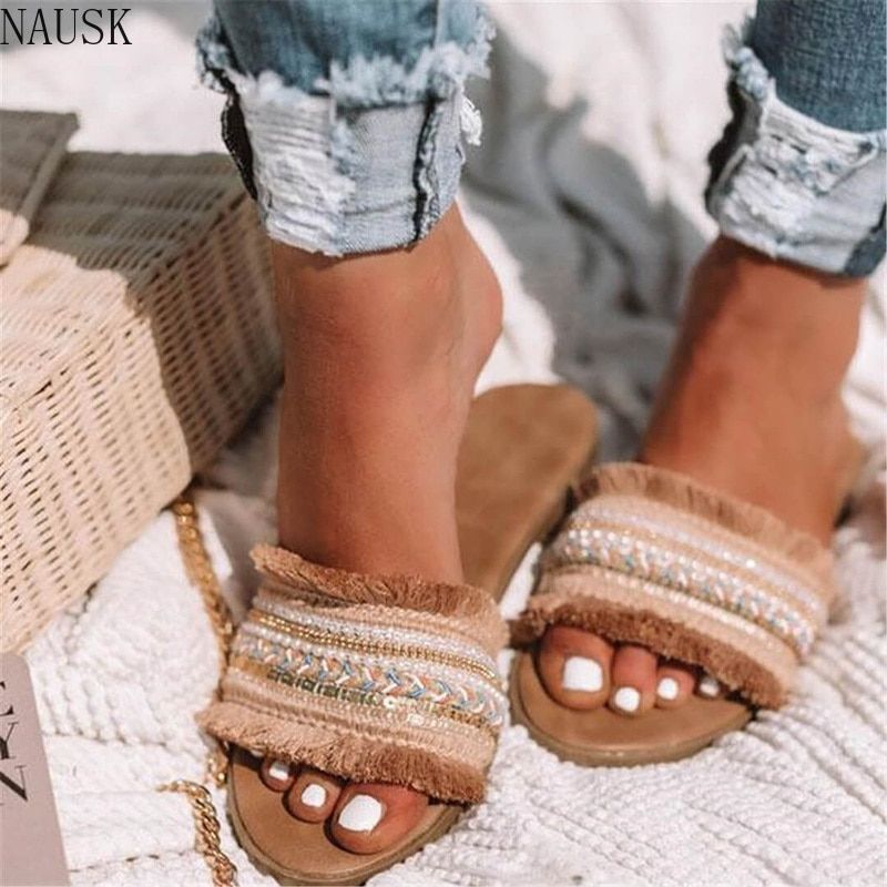 Slippers Rome Retro Sandals Flat Casual Shoes  Junefashions Shoes