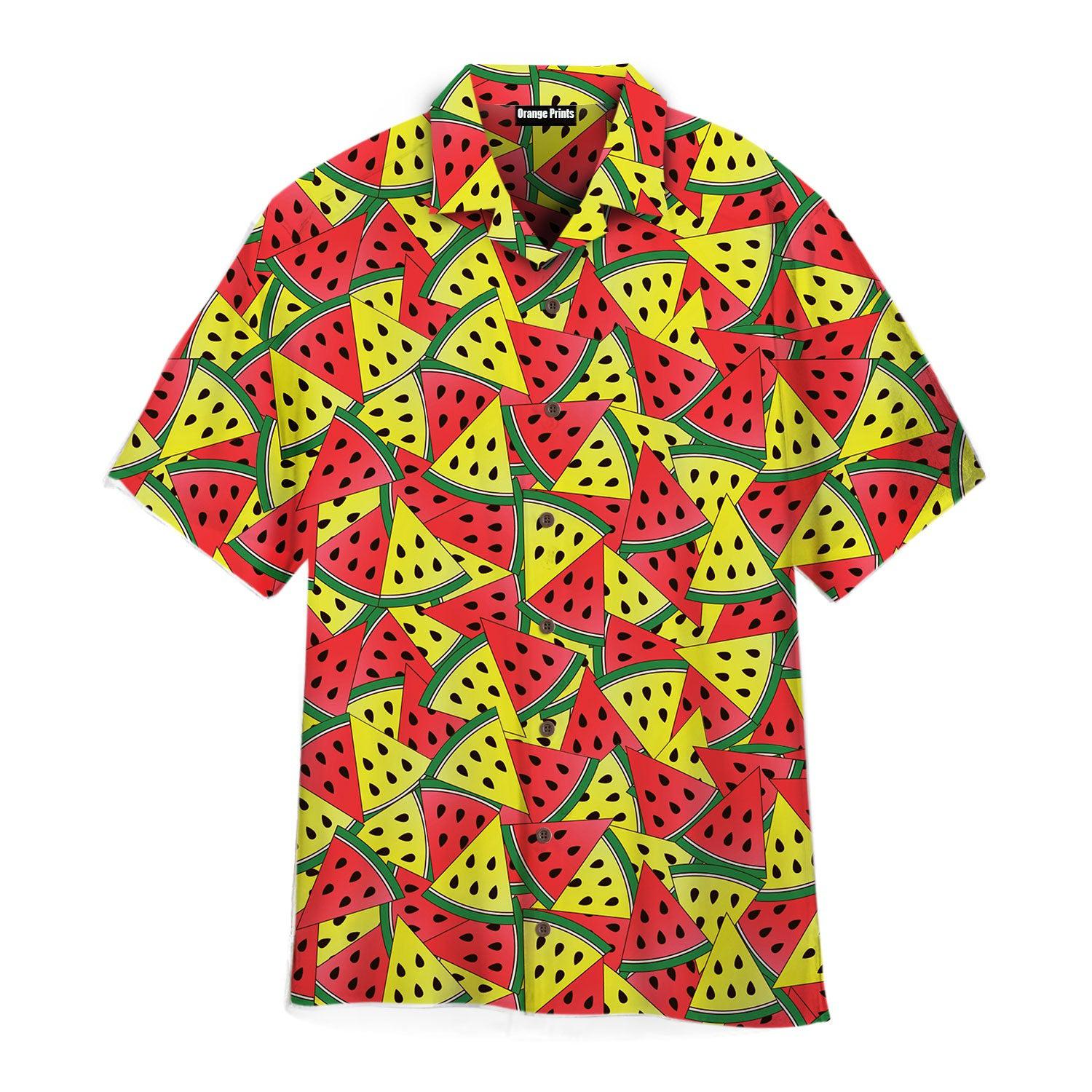 Red And Yellow Watermelon Slices Pattern Hawaii Shirt For Men Women Ha83943