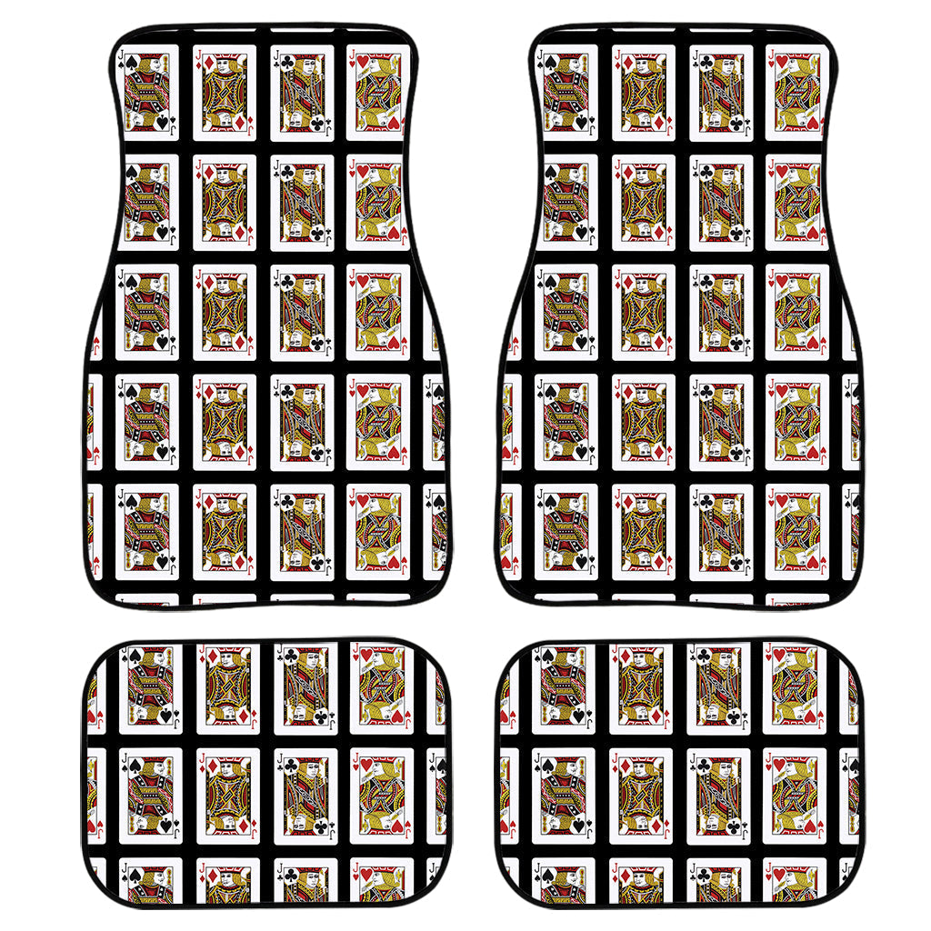 Four Jacks Playing Cards Pattern Print Front And Back Car Floor Mats, Front Car Mat