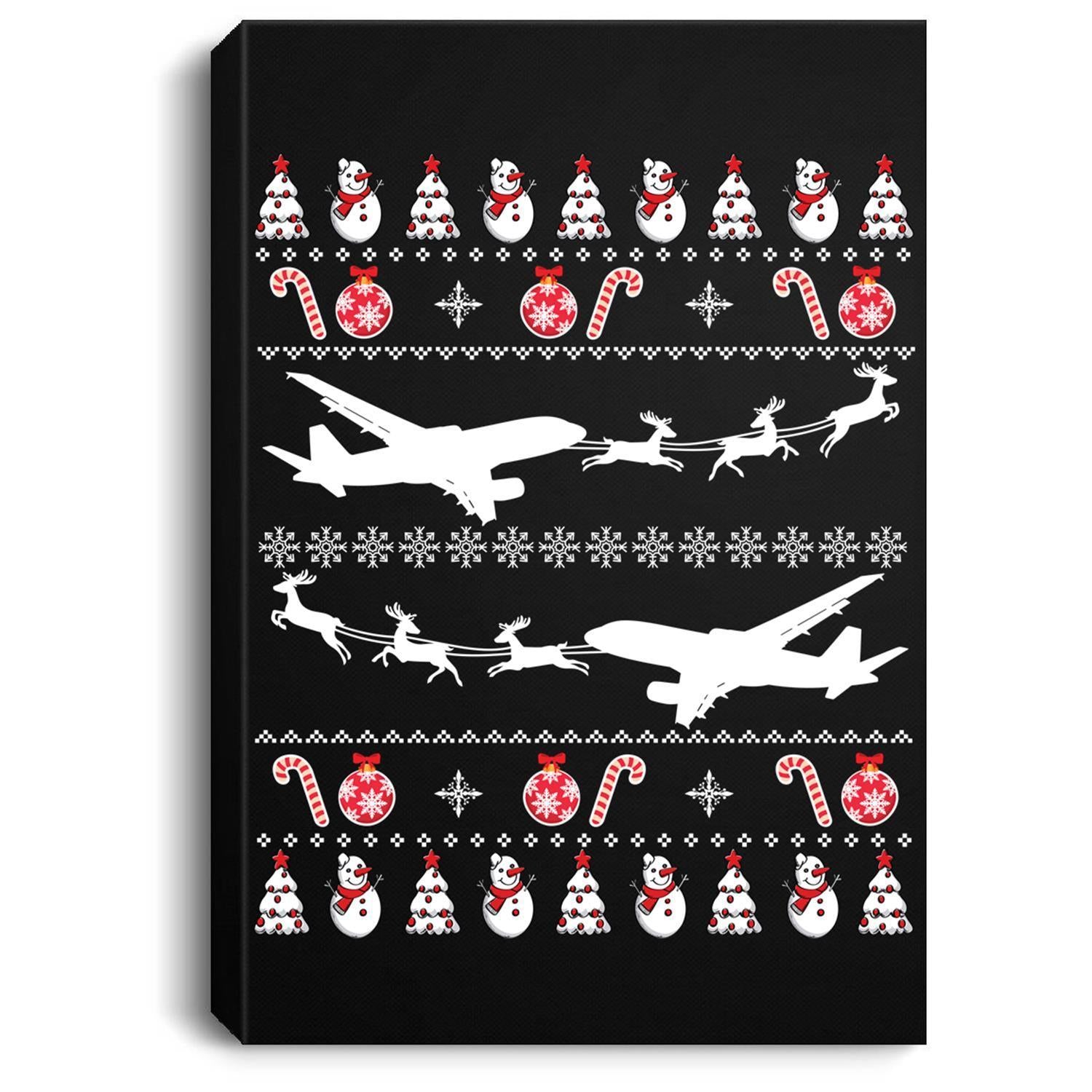 Airplanes Ugly Christmas Xmas Costume Portrait Canvas Wall Art