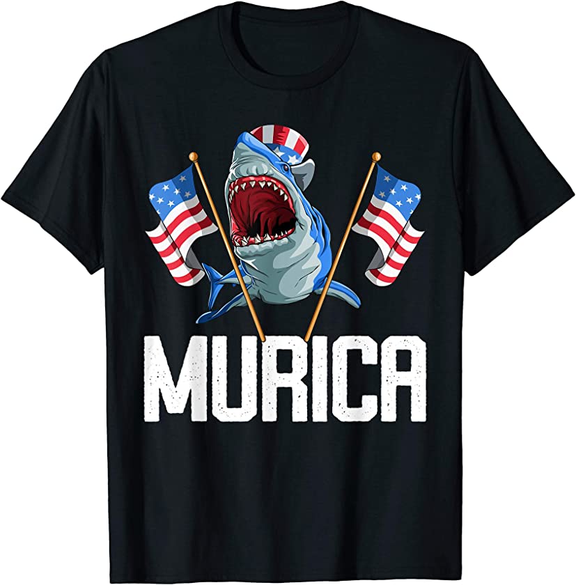 4th of July Murica Shark Funny Shirt Men Women Gift