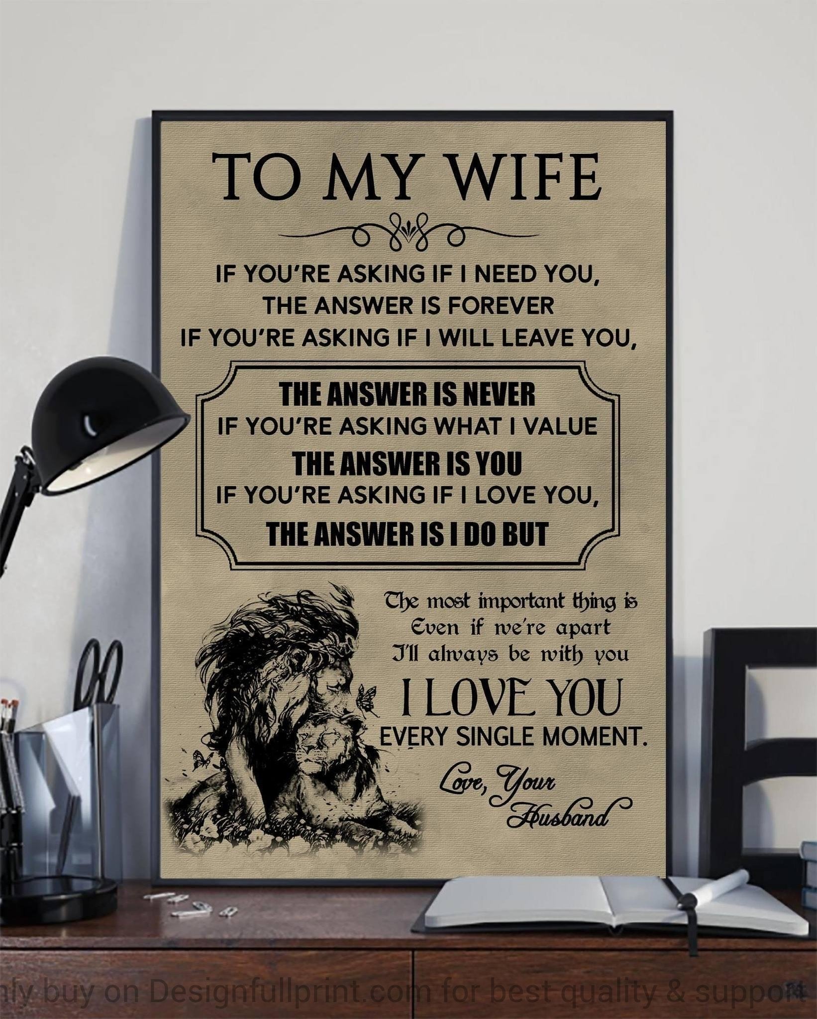 To My Wife I Love You Every Single Moment Canvas Art And Poster Ch Valentine Gift For Her