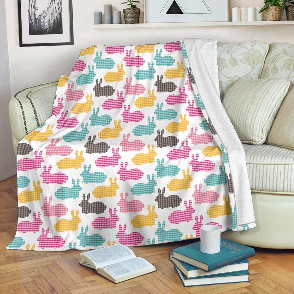 Colorful Rabbit Pattern Premium Blanket