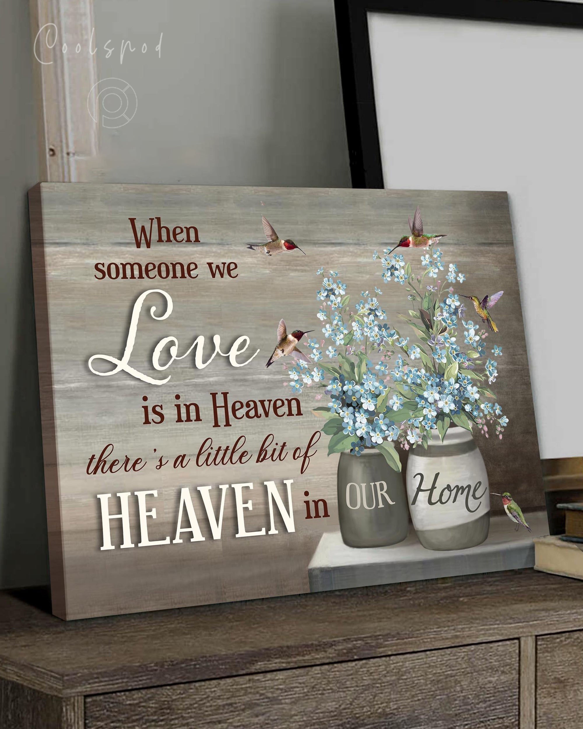 Memorial Gift Canvas – Heaven Hummingbirds & Forget Me Not Flowers Top 5 Benicee