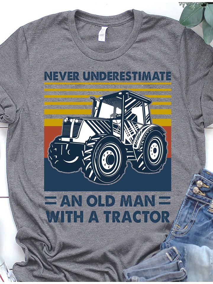 Never Underestimate An Old Man With A Tractor Standard Men T-shirt