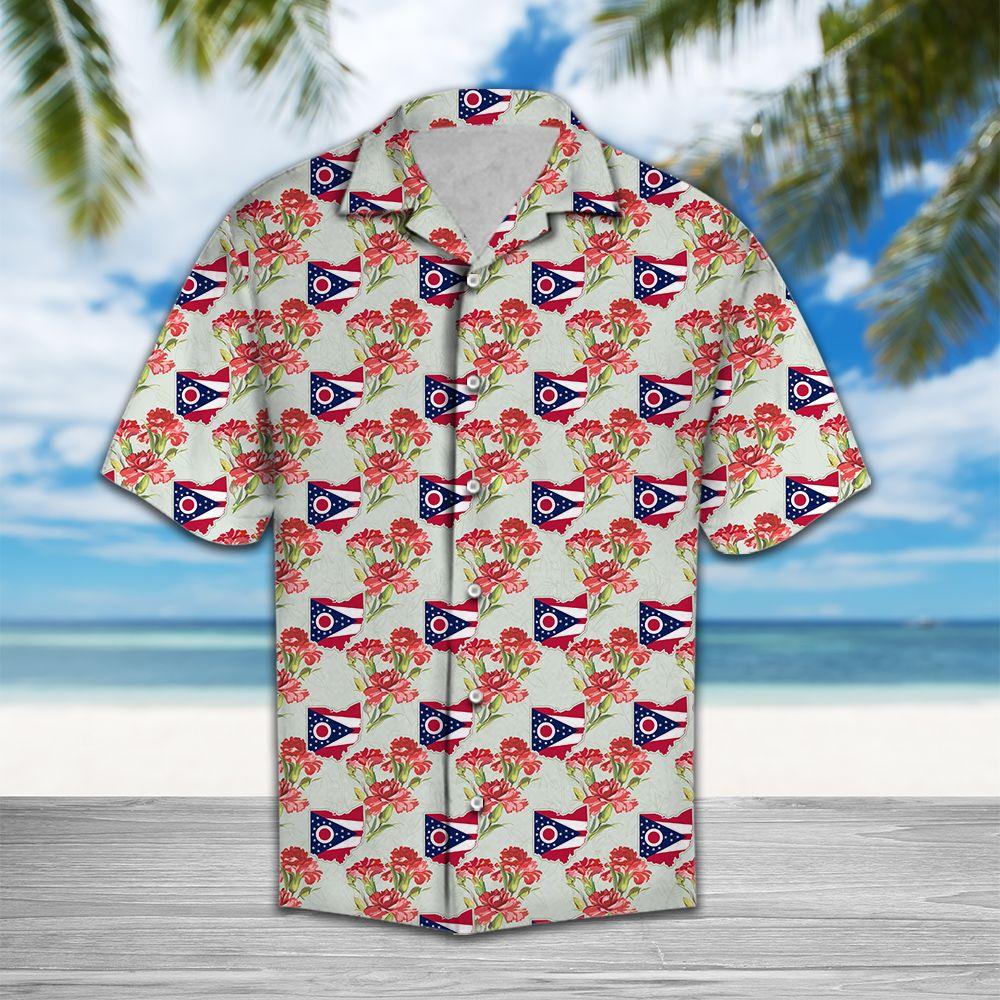 Ohio Red Carnation Hawaii Shirt For Hawaii Aloha Ha14786