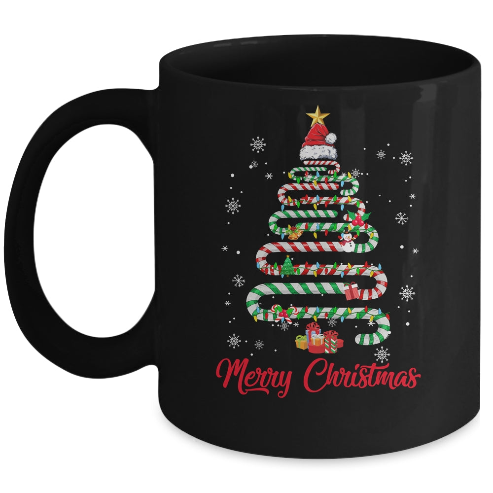 Candy Cane Santa Hat Funny Xmas Tree Merry Christmas Tree Mug